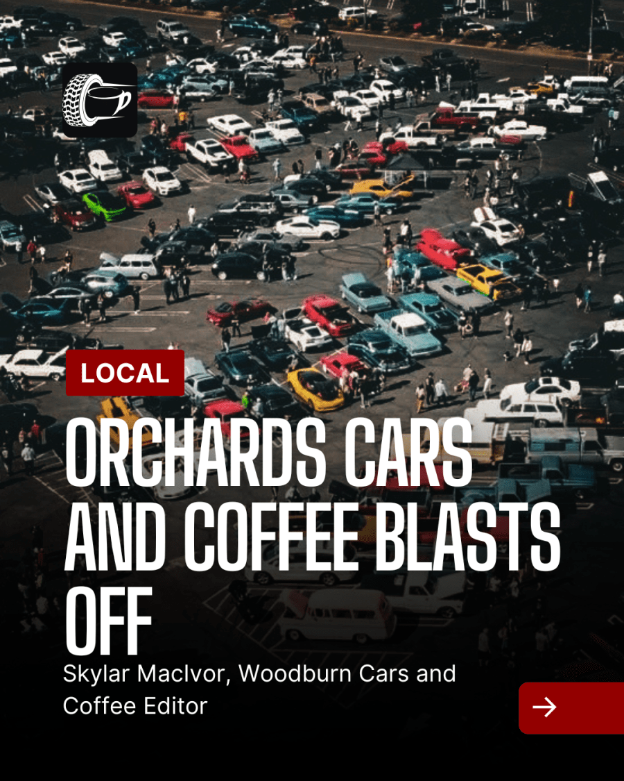 Orchards Cars and Coffee Blasts Off